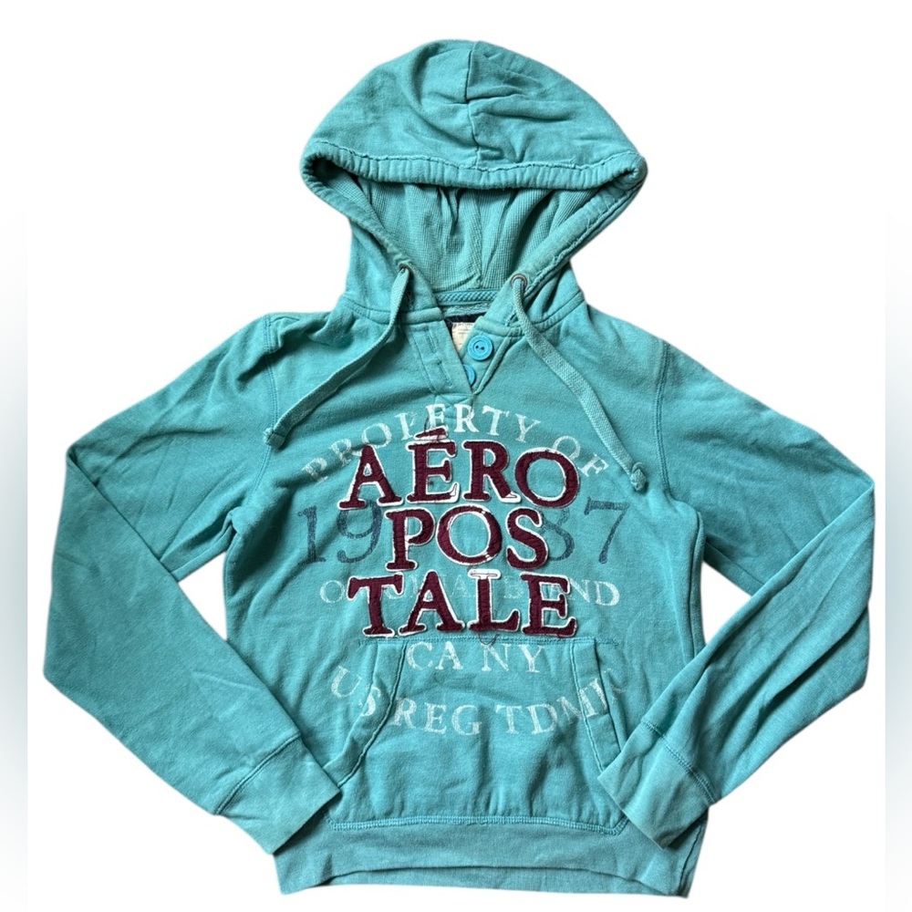 Aeropostale Teal Hoodie Size Medium